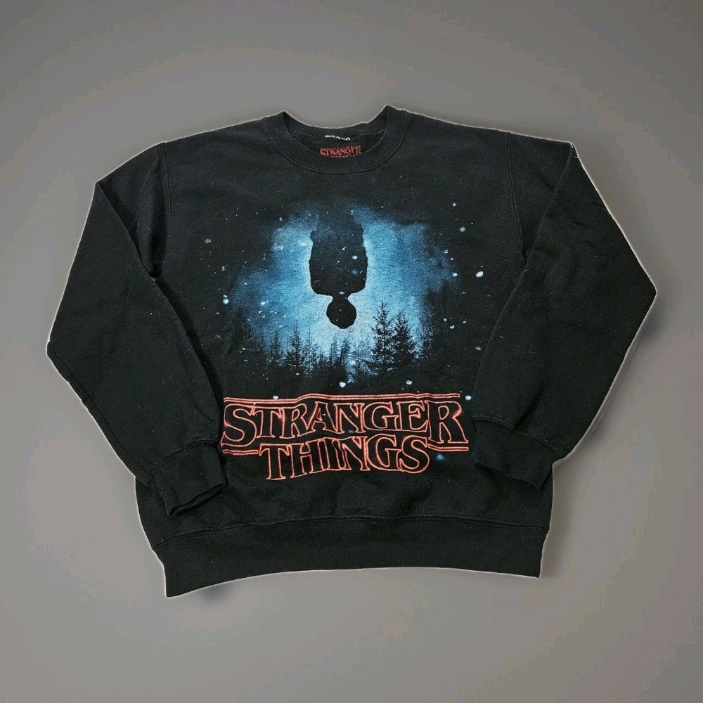 Stranger Things Graphic Sweatshirt Adult Size Small Pullover Black